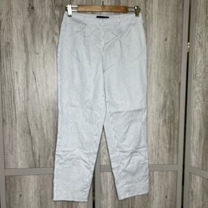 Piazza Sempione Striped Ankle Pants - White and Gray